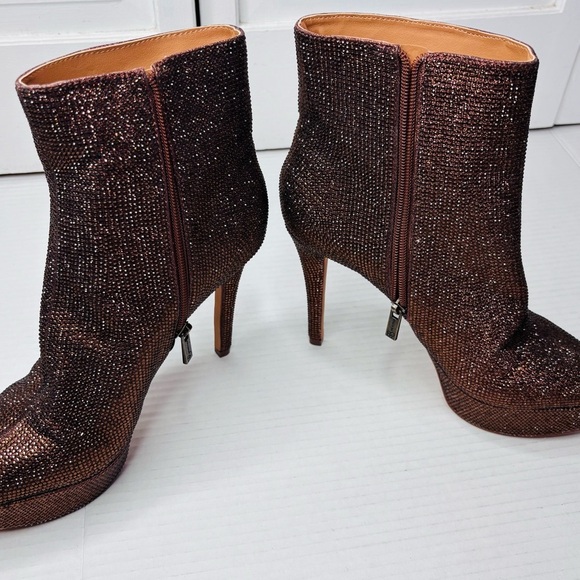 JESSICA SIMPSON Odeda 2 Bronze Pointed Toe Stiletto Boots Size 8 - Picture 6 of 10